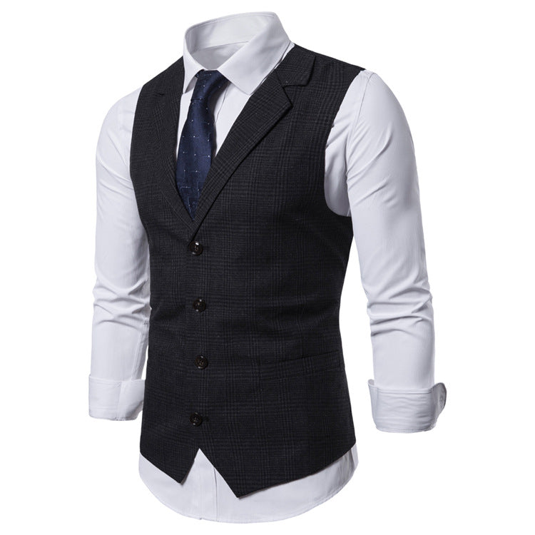 Men's  Striped Cardigan Suit Waistcoat