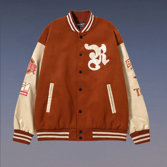 Baseballjacke mit Stickerei im Retro-Stil von Tide Brand