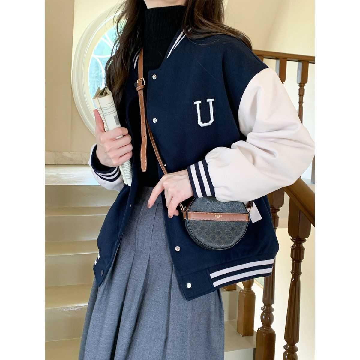 Women's Baseball Uniform Design Loose Casual Jacket