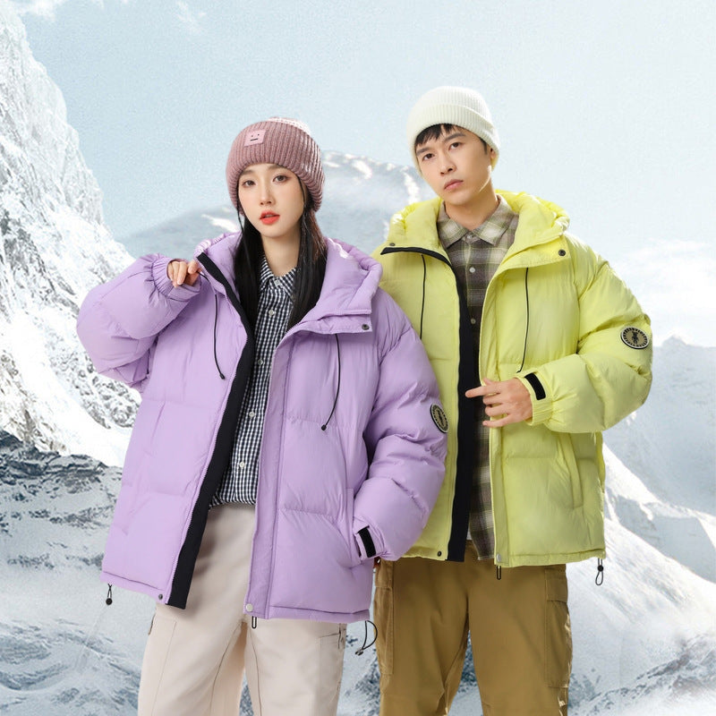 All-matching Couple Style Luminous Fabric Casual Cold-resistant Warm Hooded