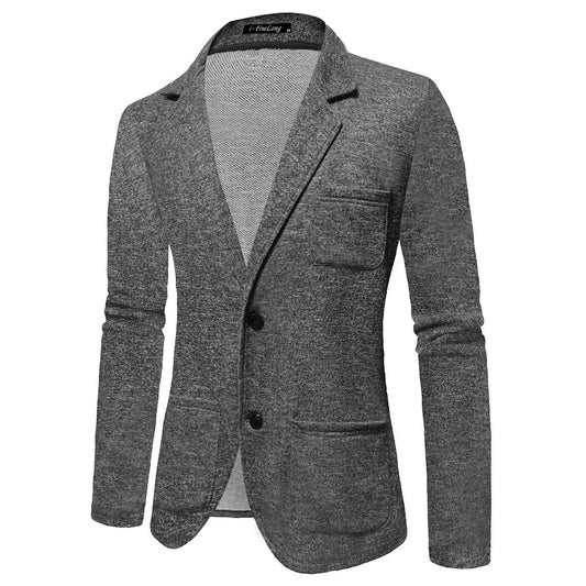 Plus Size Men's Thin Elastic Knitted Suit