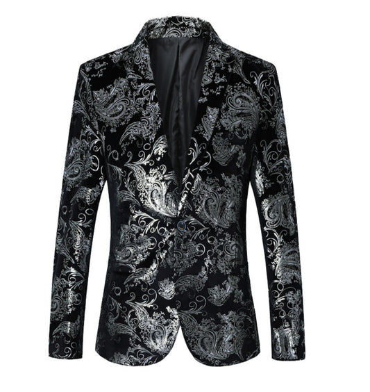 Youth Slim Casual Jacquard Suit