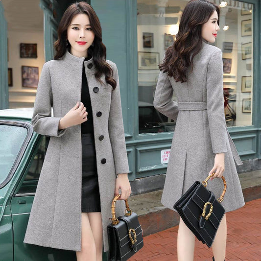 Fashion Slim-fitting Loose Woolen Coat Women