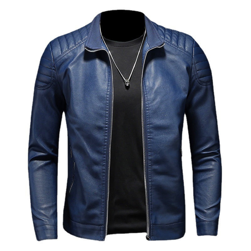 Dünner Mantel aus Leder für Herren-Motorradjacke