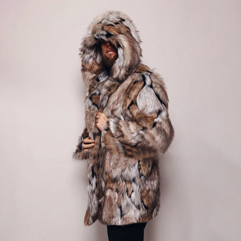 Men's Fur Coat Long Hair Jacket