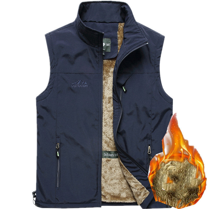Fleece Padded Jacket Outdoor Multi-pocket Vest