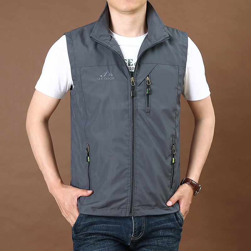 Men's Thin Fashion Casual Multi-pocket Tooling Vest