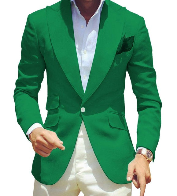 Men's Pure Color Suit Jacket Simple Temperament