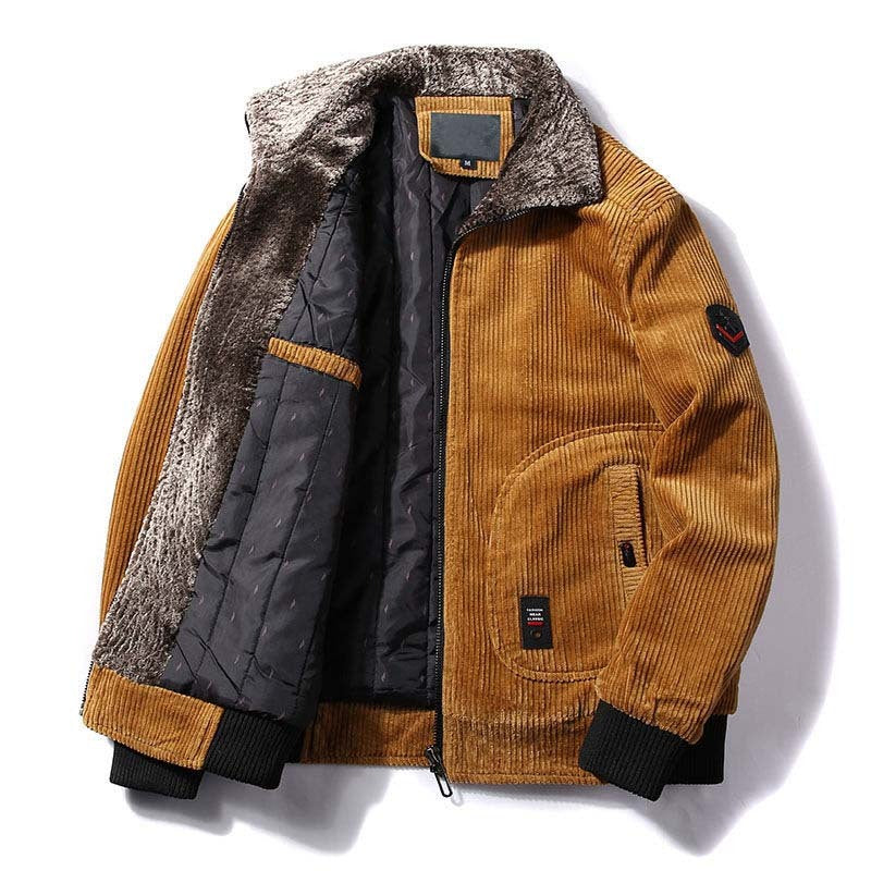 Outerwear Men's Plush Thick Cotton Padded Jacket Loose Size