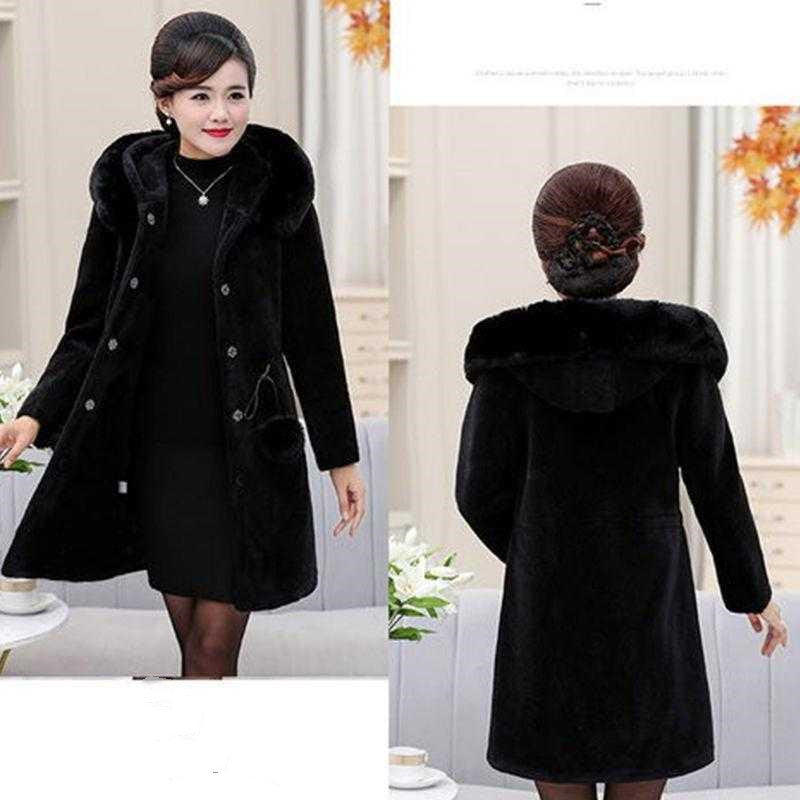 Women's Long Imitation Mink Velvet Coat Is Thin