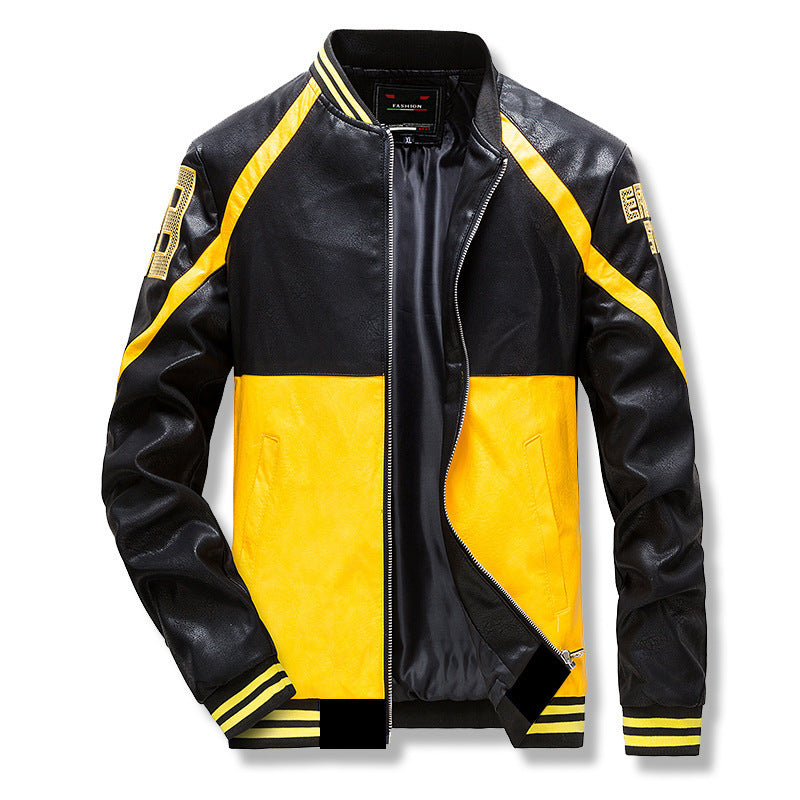 New Men's Casual PU Leather Youth  Jacket