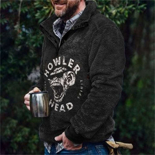 Autumn And Winter Casual Button Pocket Flannel Plush Men's Sweater