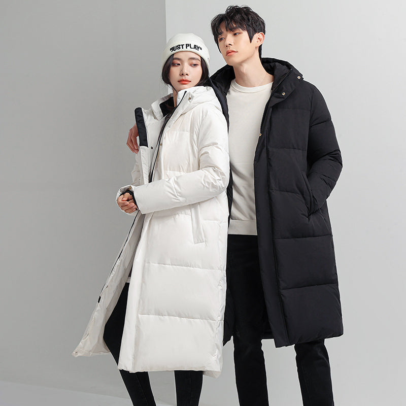 Men's And Women's Long Knee Length Hooded Jacket