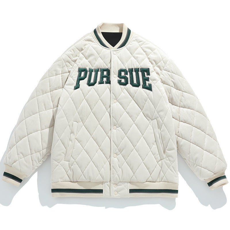 Loose Letter Embroidery Trend Hong Kong Style Baseball Uniform