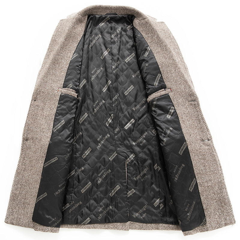 Men's Plaid Wool Coat Fashion