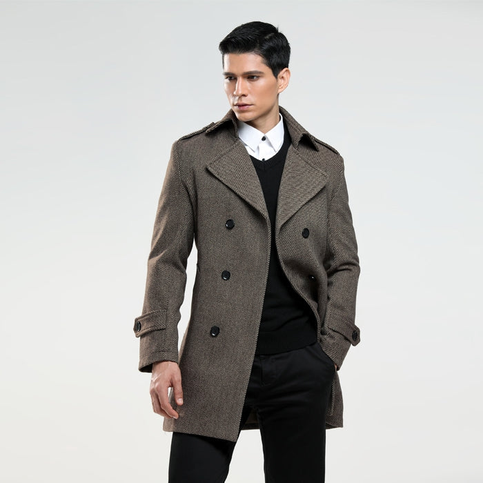 Korean Version Of Men's Slim Woolen Coat