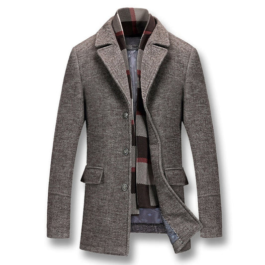 Woolen Men's Coat Casual Business Woolen Coat
