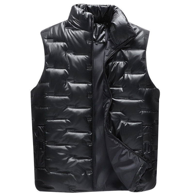 Men's Youth Casual Glossy Vest Warm Down Cotton Vest