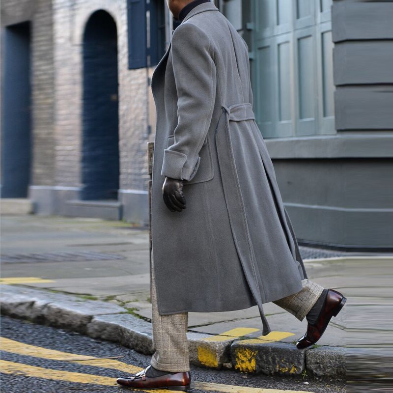 Langer Trenchcoat für Herren, modische Freizeitjacke für Herren