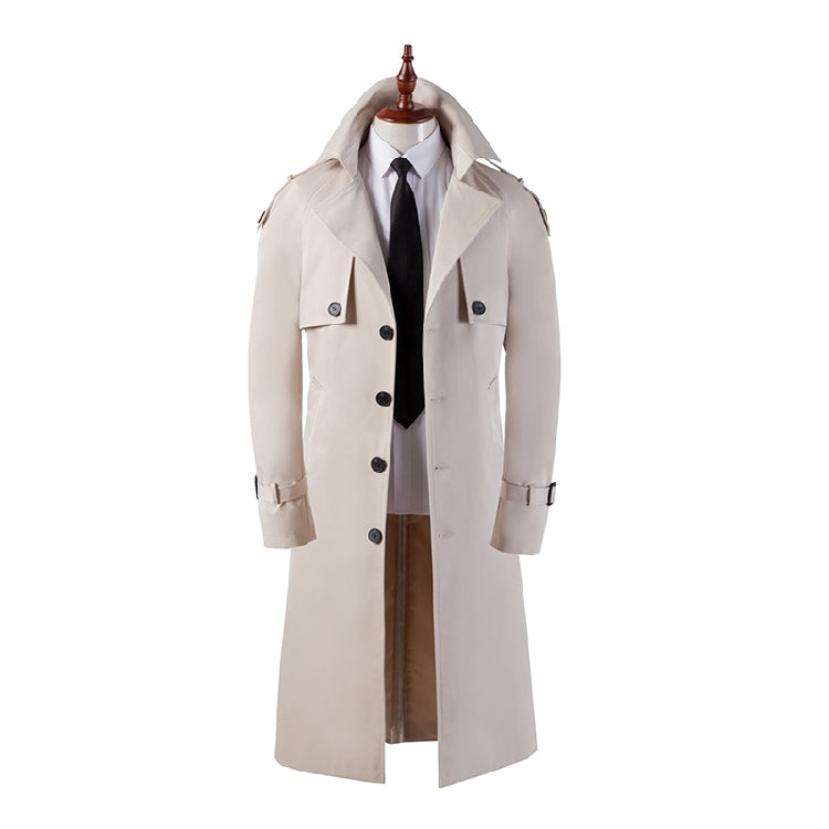 Herren Trenchcoat Superlang Overknee Slim Business Casual