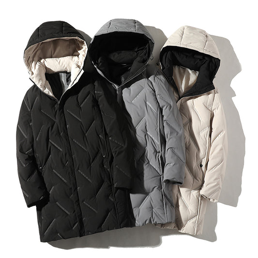 Men's Mid-length Hooded Loose Winter Jacket