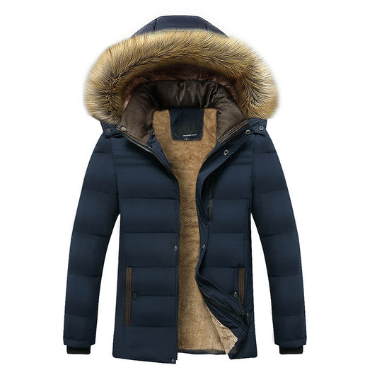 Men's Cotton-padded Jacket Plus Velvet Thick Cotton-padded Jacket Autumn And Winter