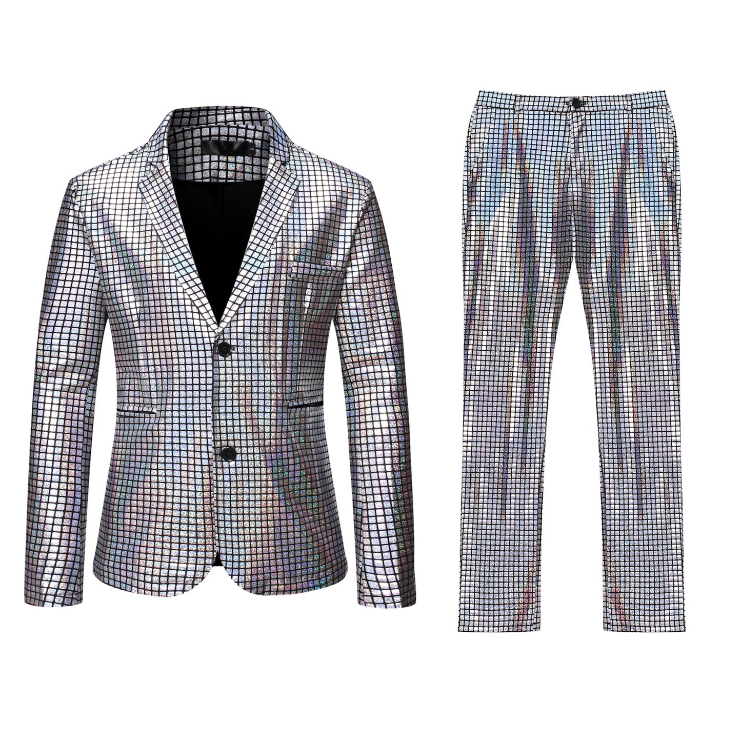 Two-piece Rainbow Plaid Bronzing Suit Pants