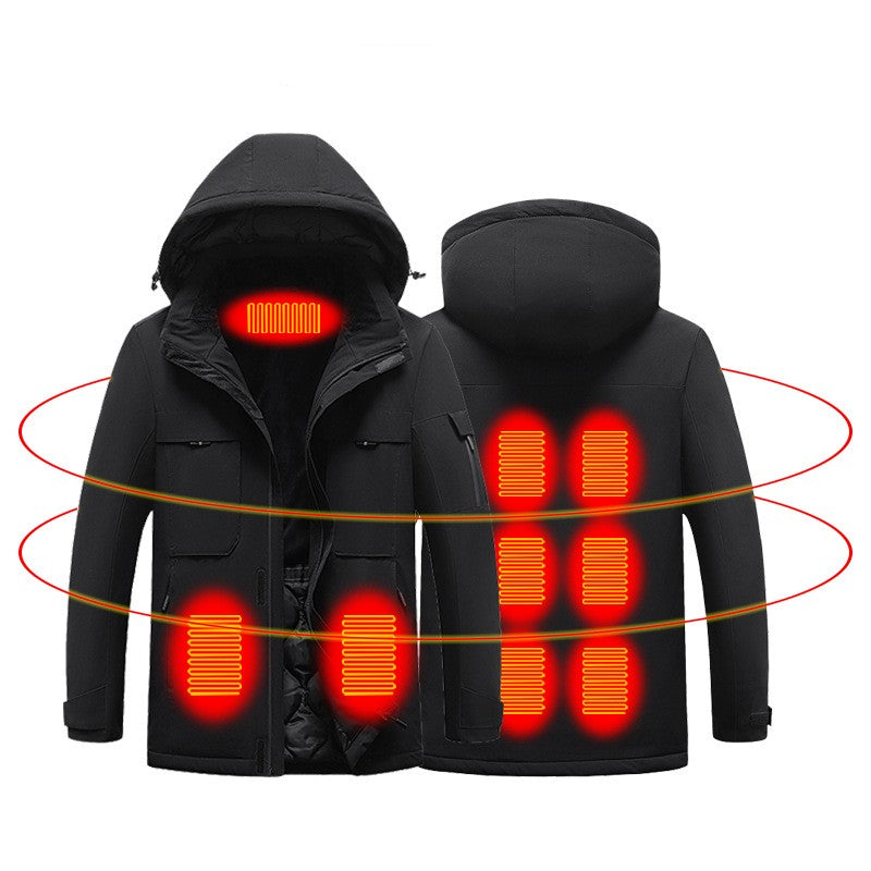 USB Charging Thermostat Heating Warm Hooded Rashers Men