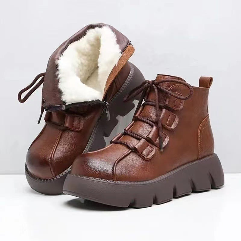 Women's Muffin Thick Snow Boots Fleece-lined