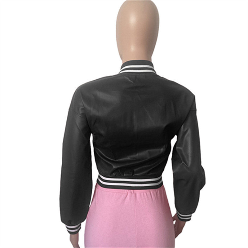 Women's Windproof Leather Jacket
