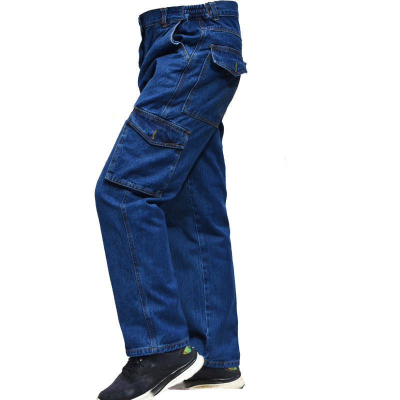 Men's Work Denim Work Clothes Pants Loose And Thick, Wear-resistant And Dirt-resistant