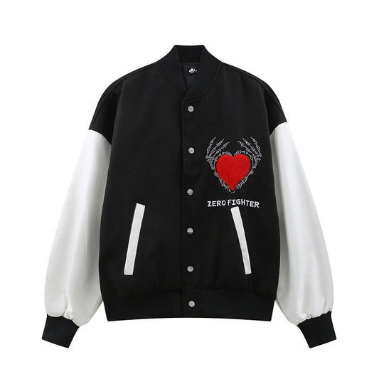 Hip Hop Retro Hot Rhinestone Stitching Pu Leather Jacket