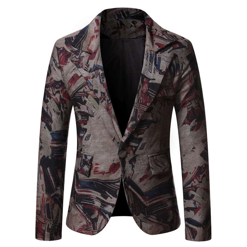 Autumn And Winter European Size Men's Slim Suit Jacket