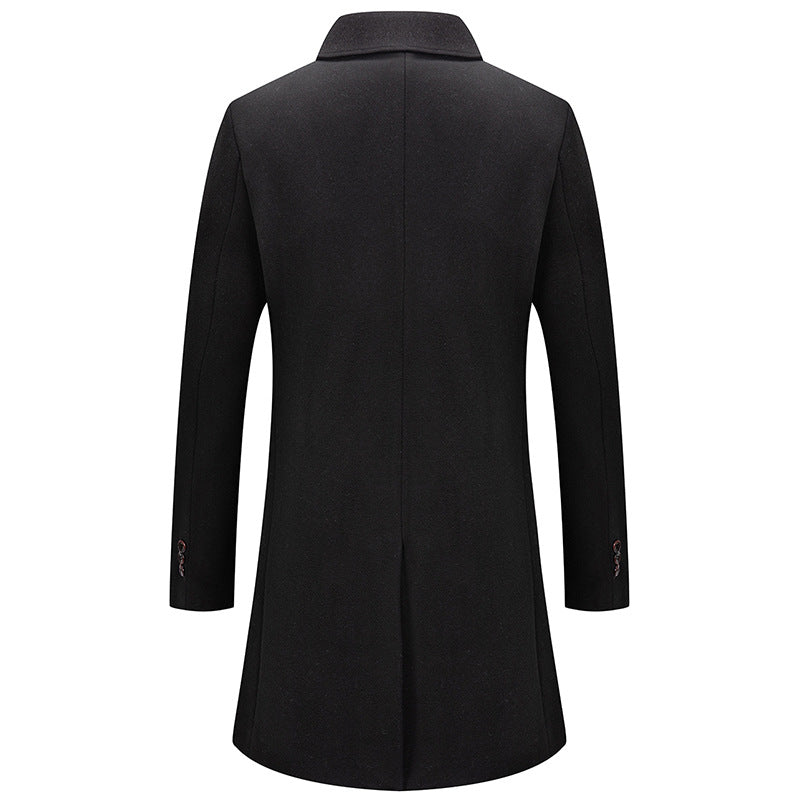 New Korean Men's Woolen Overcoat In Autumn And Winter