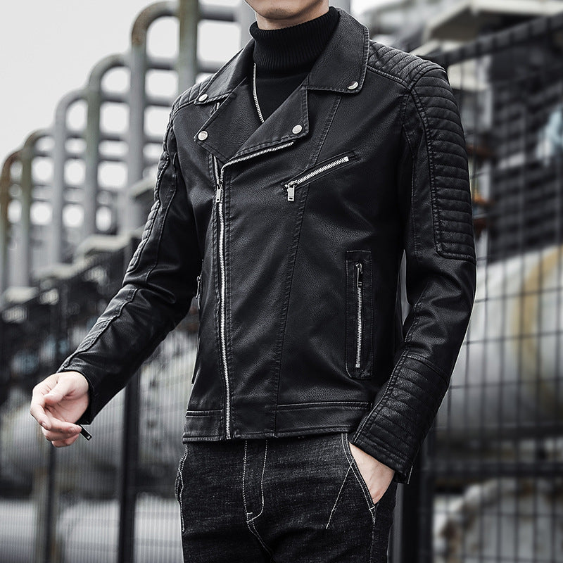 Spring And Autumn Leather Clothes Men's Motorcycle Jacket