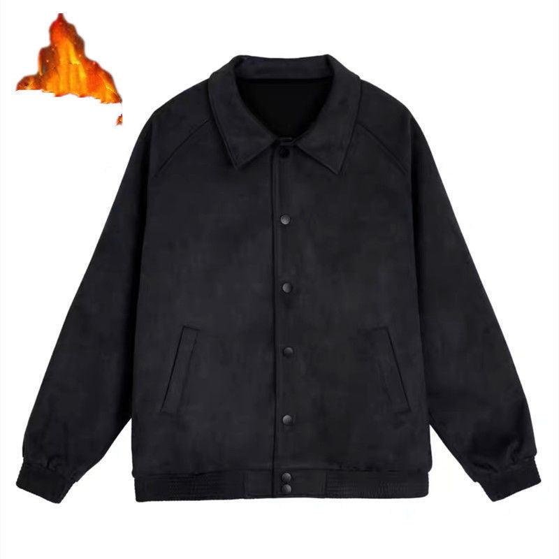 Suede Wire Jacket Button Down Baseball Jersey