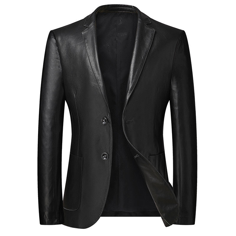 Men's Plus Size Business Casual Leather lookalike Suit