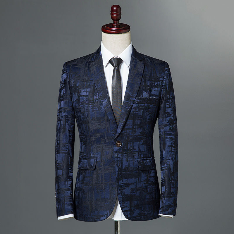 Slim Fit Business Casual Fashion Suit Men's Jacket