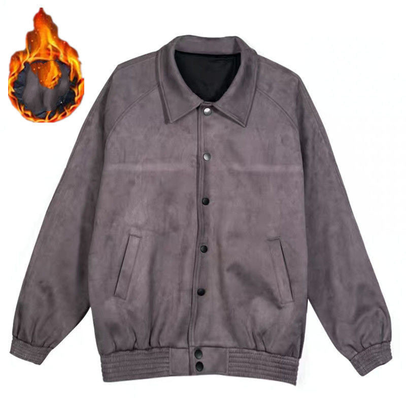 Suede Wire Jacket Button Down Baseball Jersey