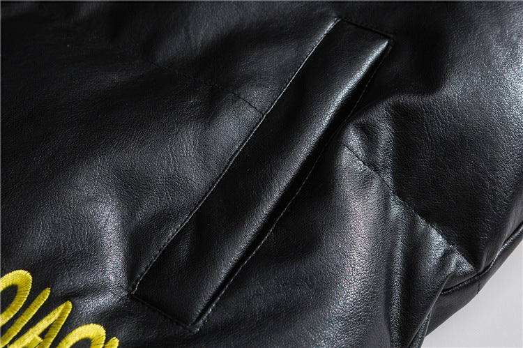 Men's Thick Leather Jacket Men's Trendy Brand