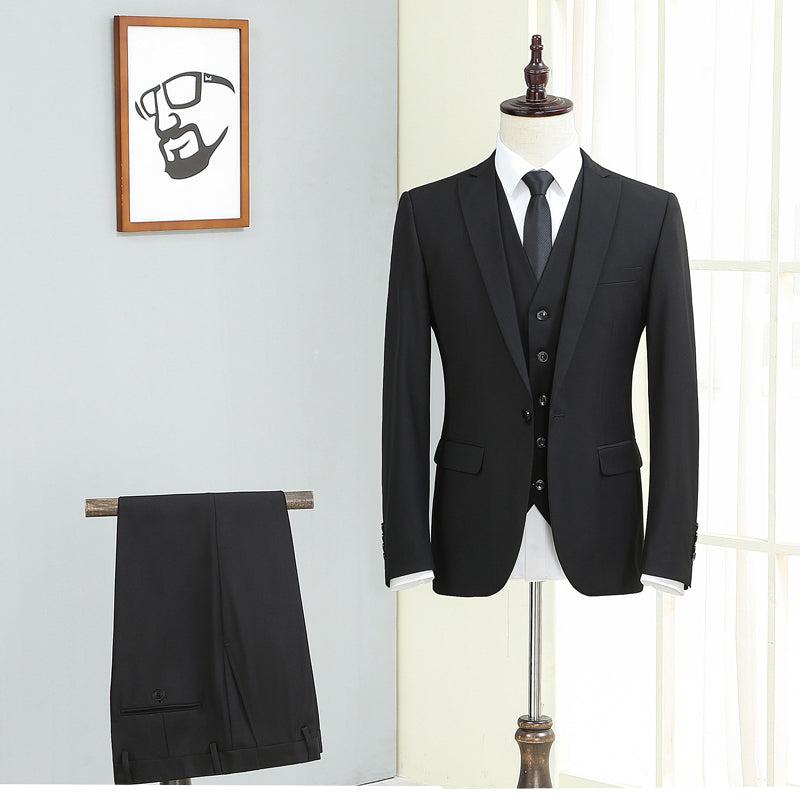 Suit Suit Men's Three-piece Korean Style Slim Autumn Casual Suit