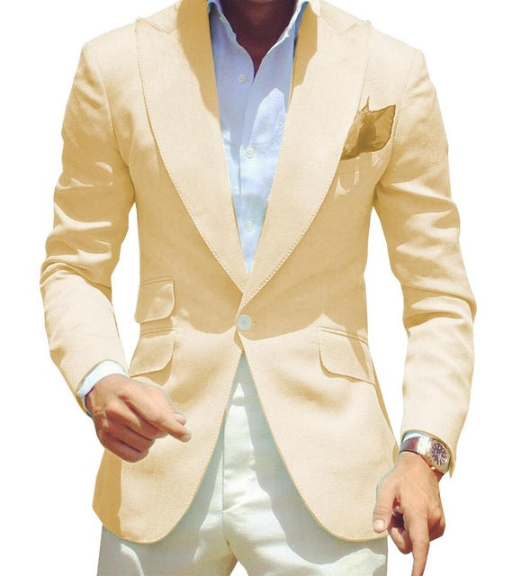 Men's Pure Color Suit Jacket Simple Temperament