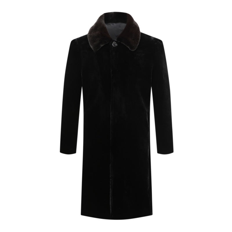 Long Middle-aged Over The Knee Men's long coat