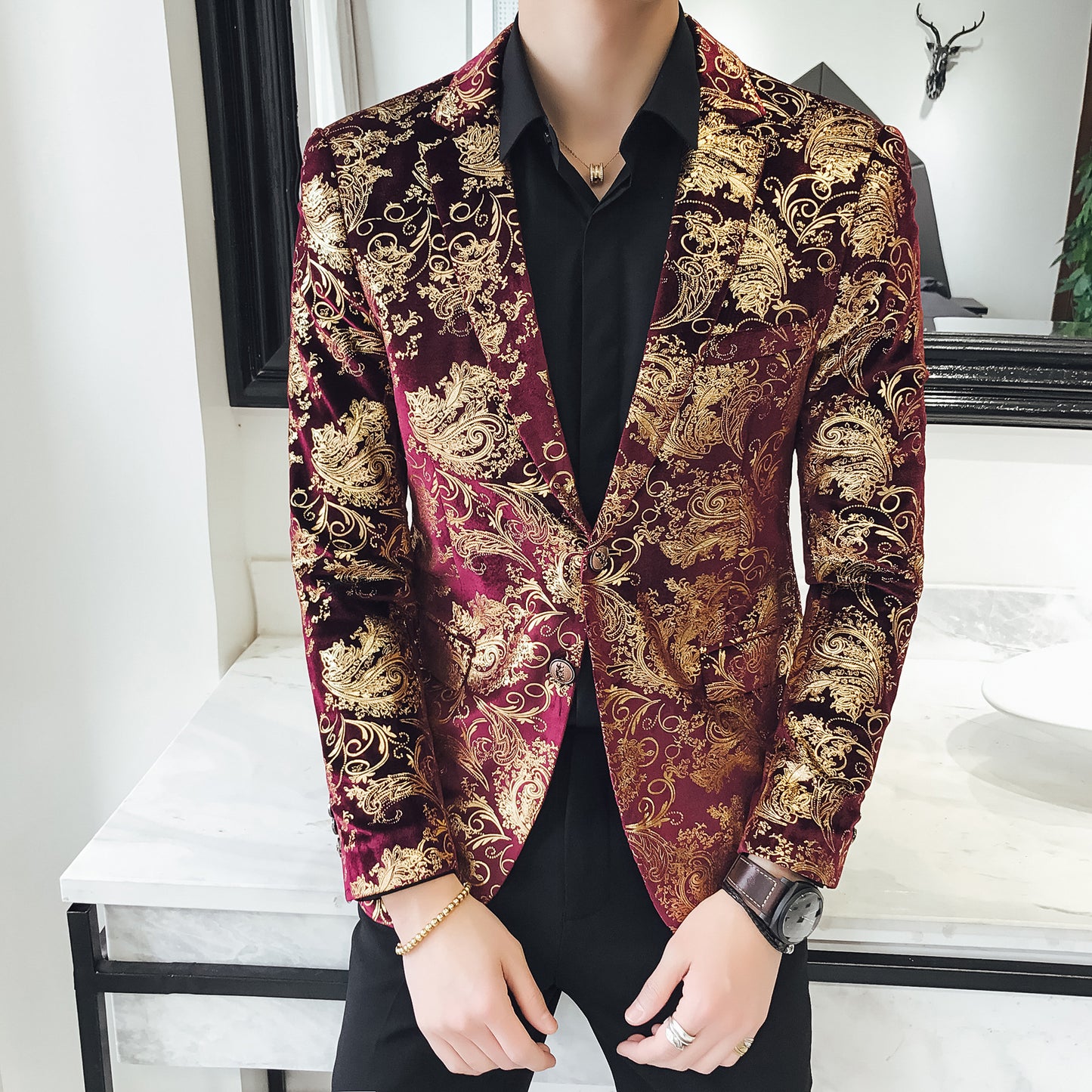 Suit Men's Silky Blazer Youth Jacket