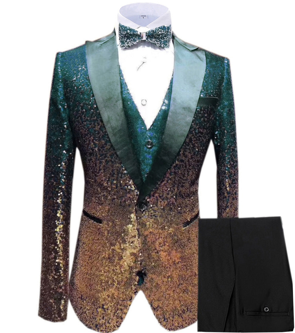 Sequin Men's Suit Three Piece Set