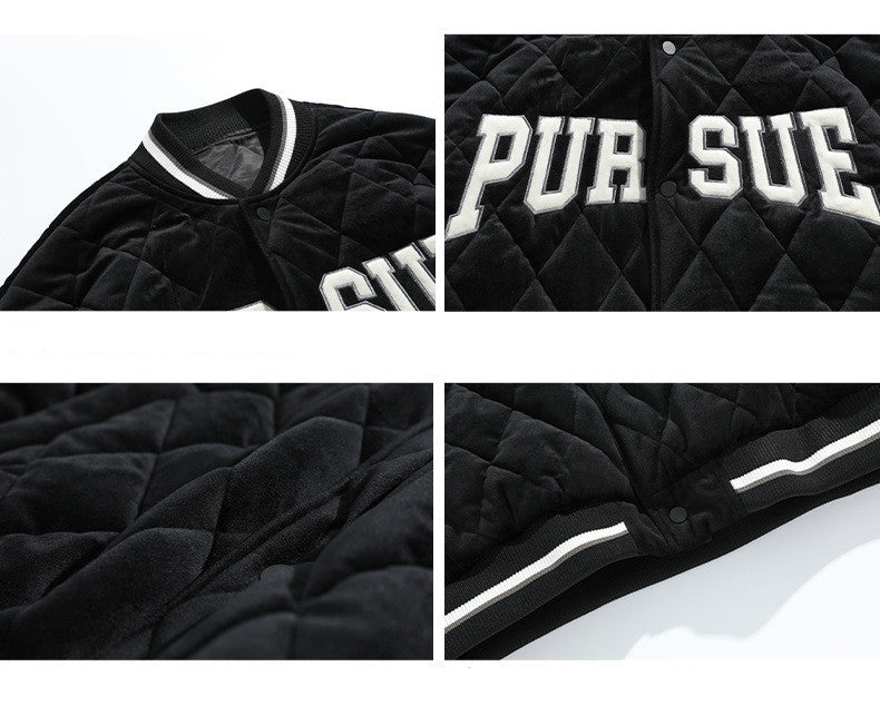 Loose Letter Embroidery Trend Hong Kong Style Baseball Uniform