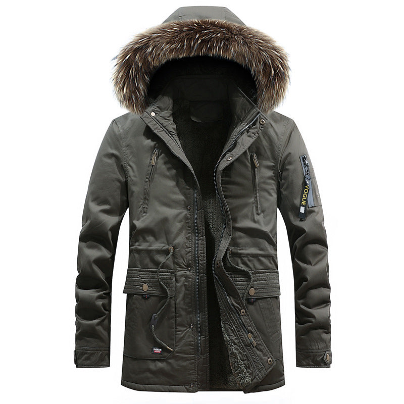 Cotton Men's Mid-length Korean Jacket Winter Plus Down Jacket