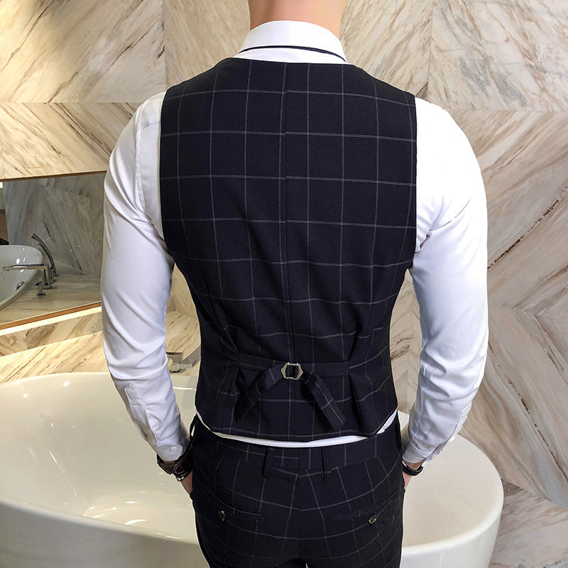 Plaid Trendy Men's Vest Casual Waistcoat