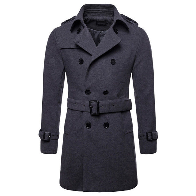 Medium Length Woollen Overcoat