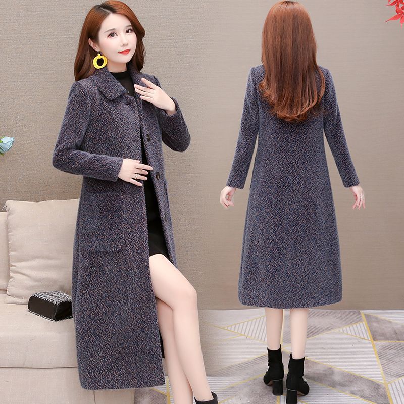 Women's Mid-length Padded And Thick Imitation Mink Fleece Coat